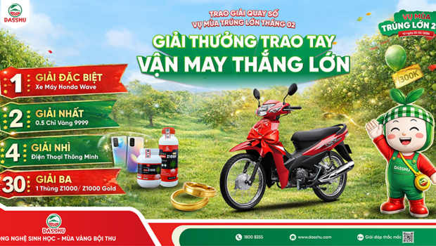 TRAO GIẢI “VỤ MÙA TRÚNG LỚN” THÁNG 2/2026 – GIẢI THƯỞNG TRAO TAY, VẬN MAY THẮNG LỚN