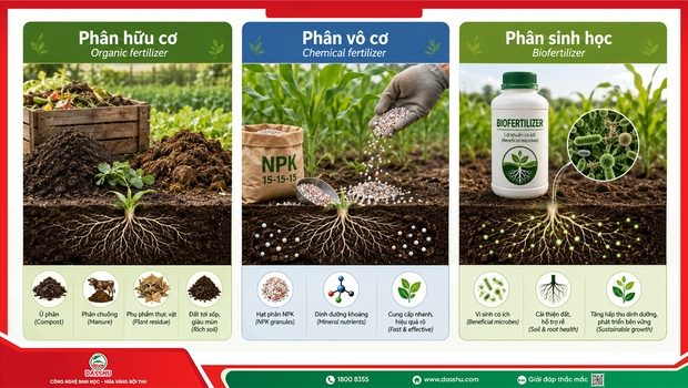 So Sánh Phân Bón Hữu Cơ, Vô Cơ Và Sinh Học