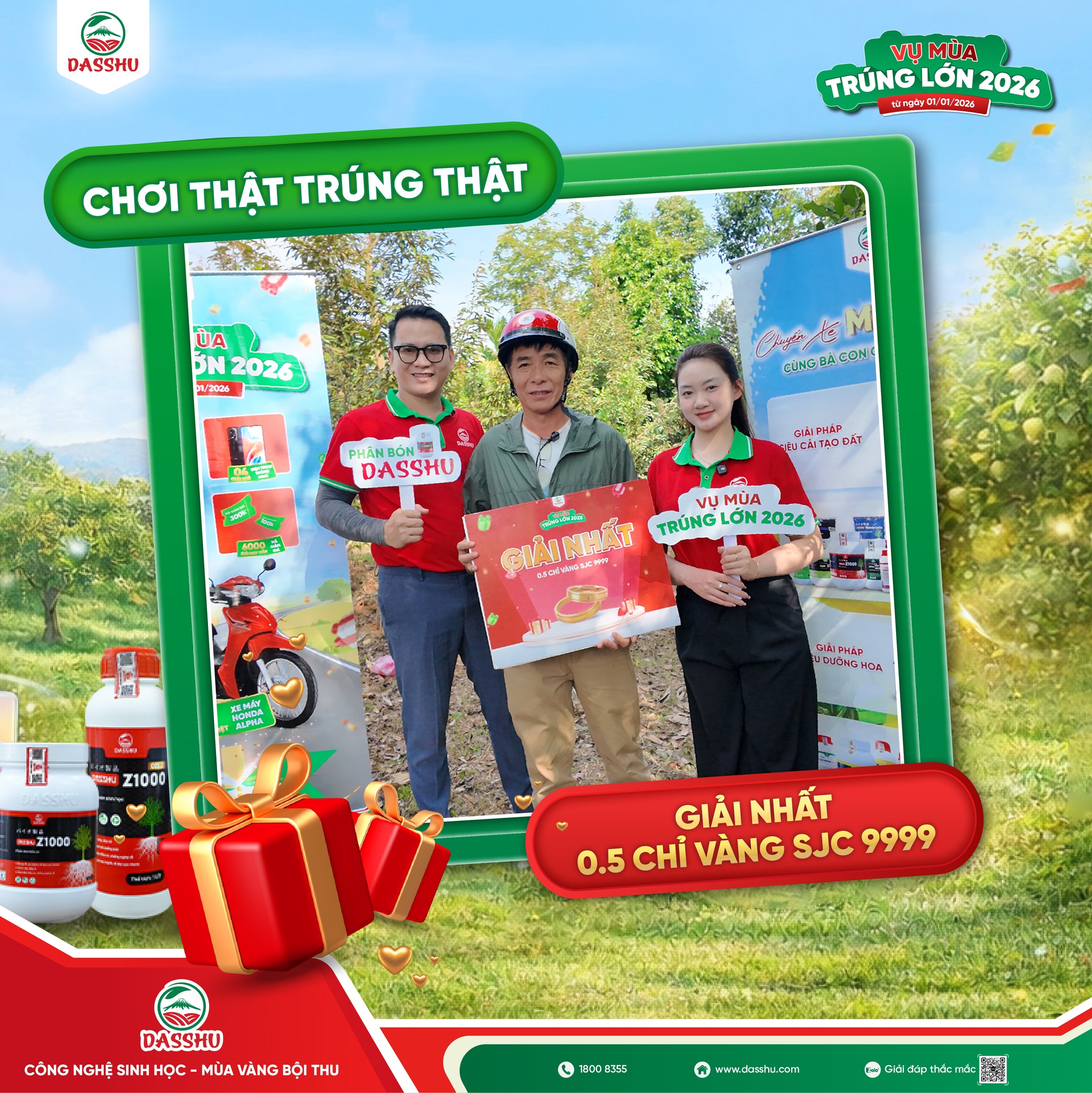 Khách hàng nhận giải nhất vàng SJC 9999