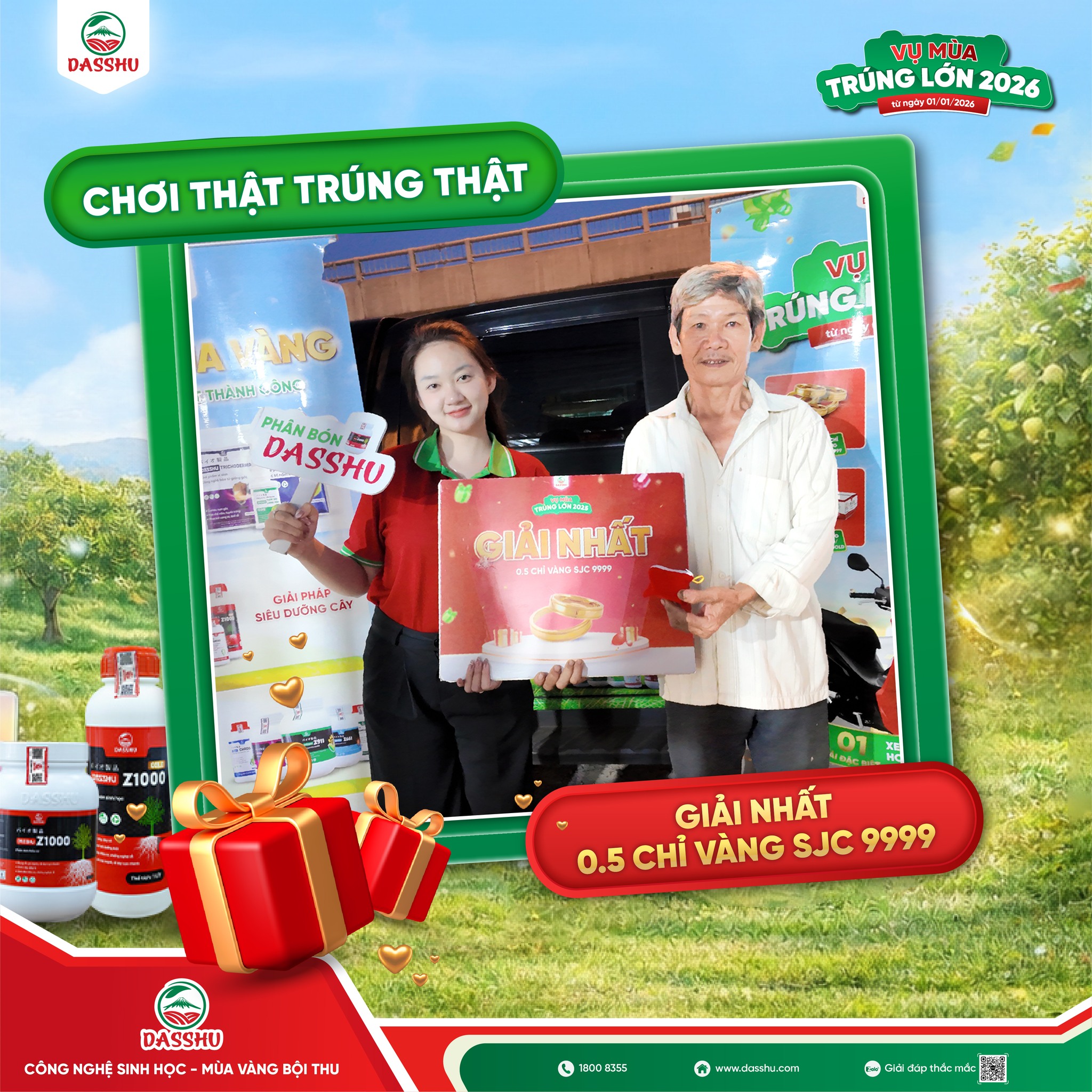 Khách hàng nhận giải nhất vàng SJC 9999