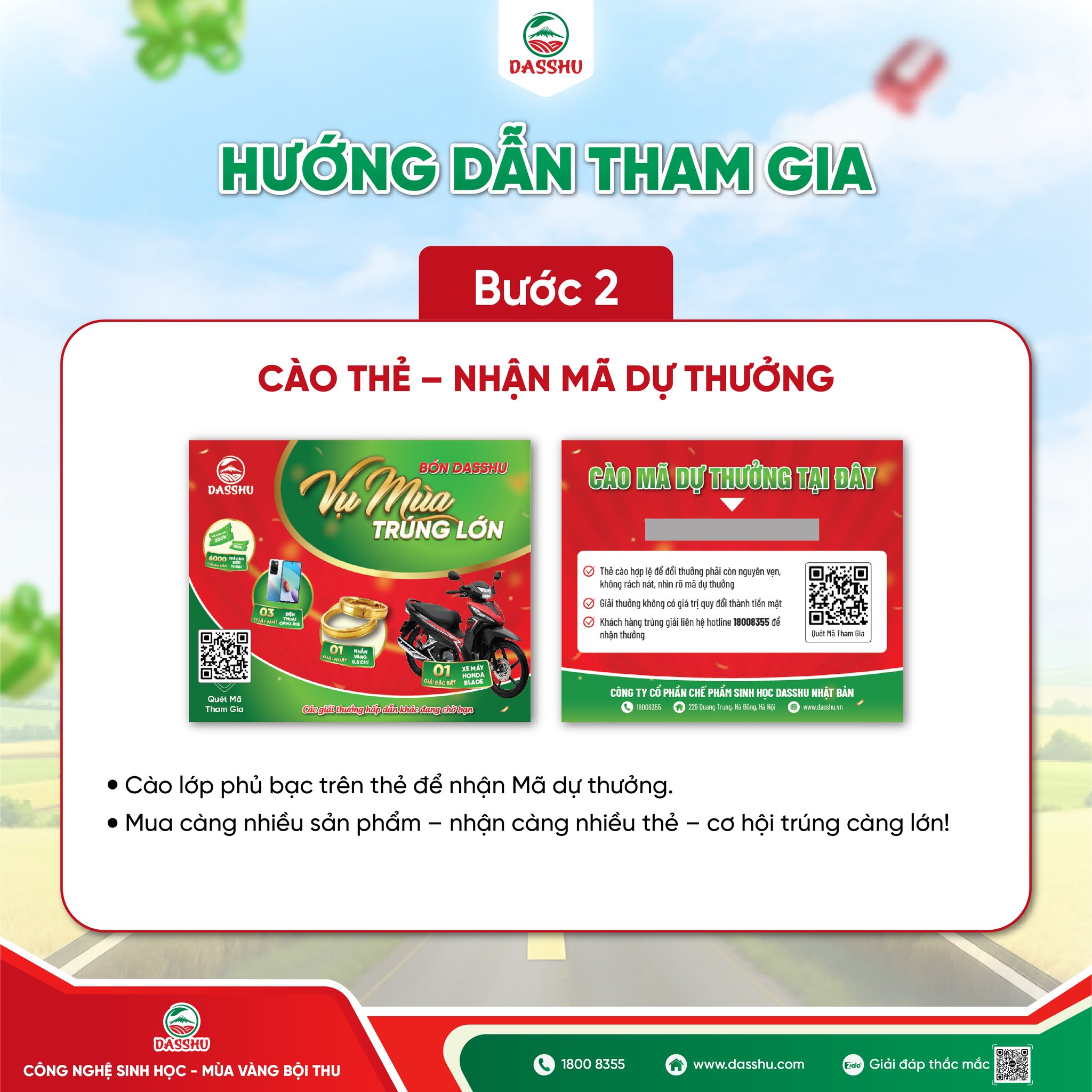 Cào thẻ Dasshu nhận mã dự thưởng