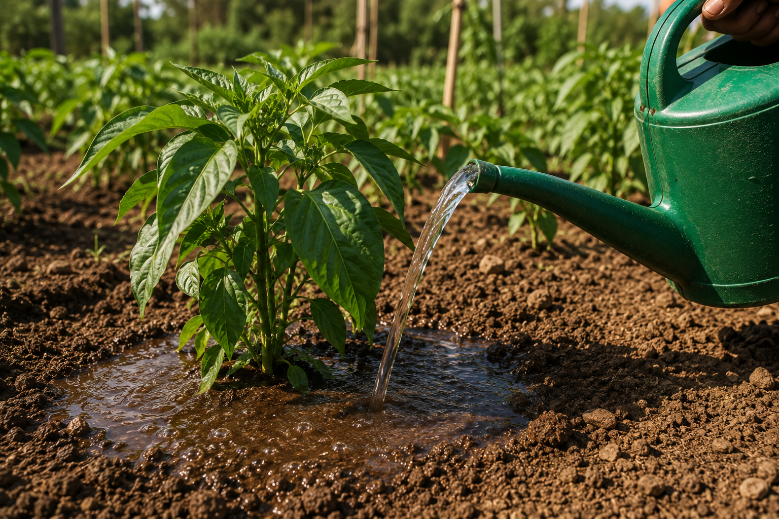 Tưới Humic đúng vùng rễ giúp cây hấp thu hiệu quả